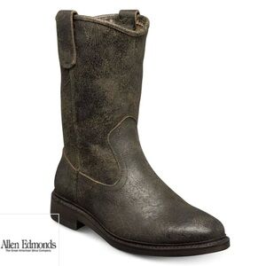 Allen Edmonds Distressed Dark Brown Leather Pull-On Western Boot